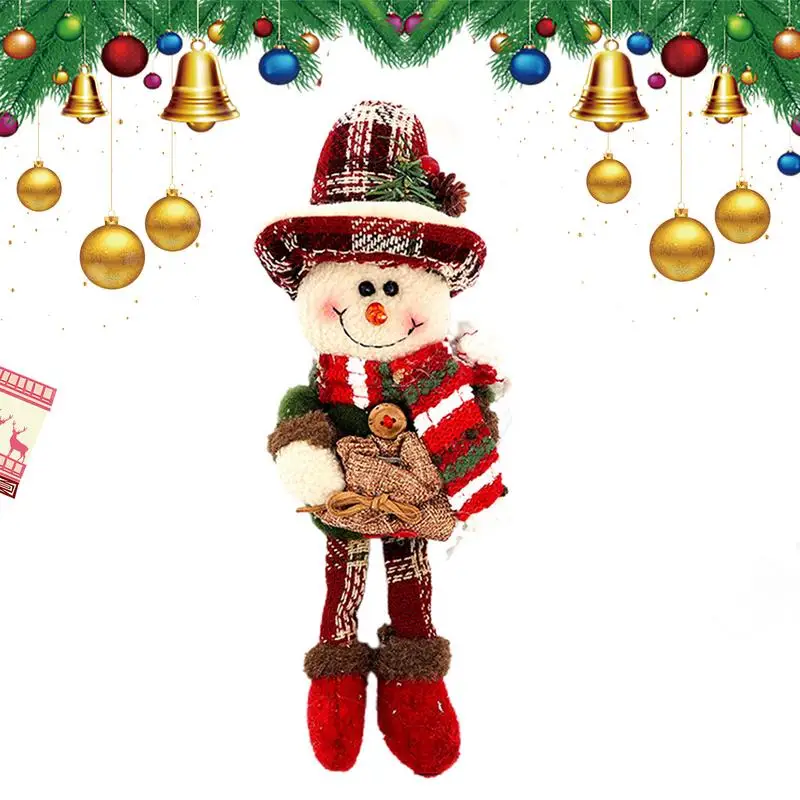 Stuffed Christmas Snowman Plush Cute Sitting Snowman Ornaments Toy Christmas Plush Snowman Collection Toys For Living Room Chair