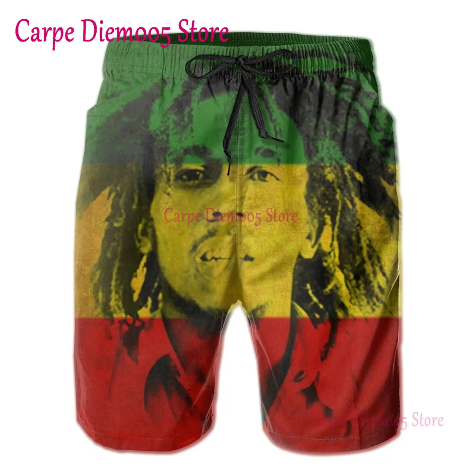 Short de bain unisexe Bob Marley, pantalon court décontracté, impression 3D, mode amusante, short de planche, été, hommes