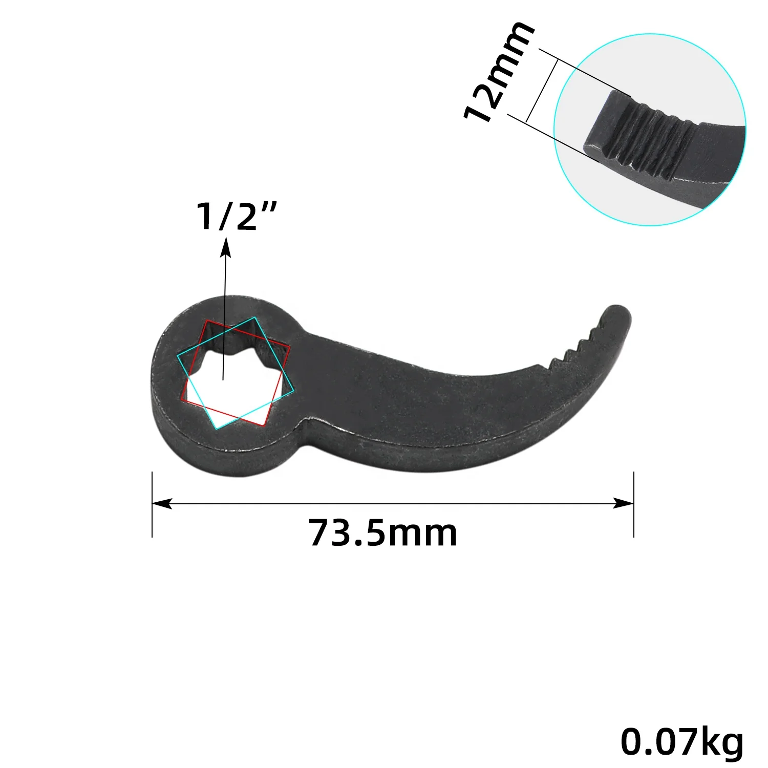 High Carbon Steel Axle Shaft Crowbar Removal Tool For 1/2 Inch Drive Ratchet Or Breaker Bar For Hard To Access Areas