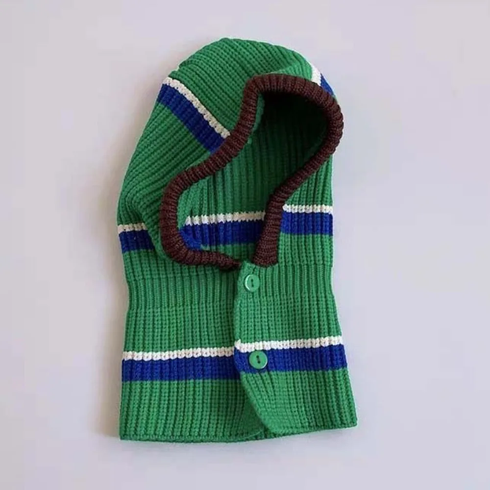 

Soft Soft Baby Knitted Hat Dome Windproof Infant Balaclava Headgear Button Brimless Infant Pullover Hat Outdoor