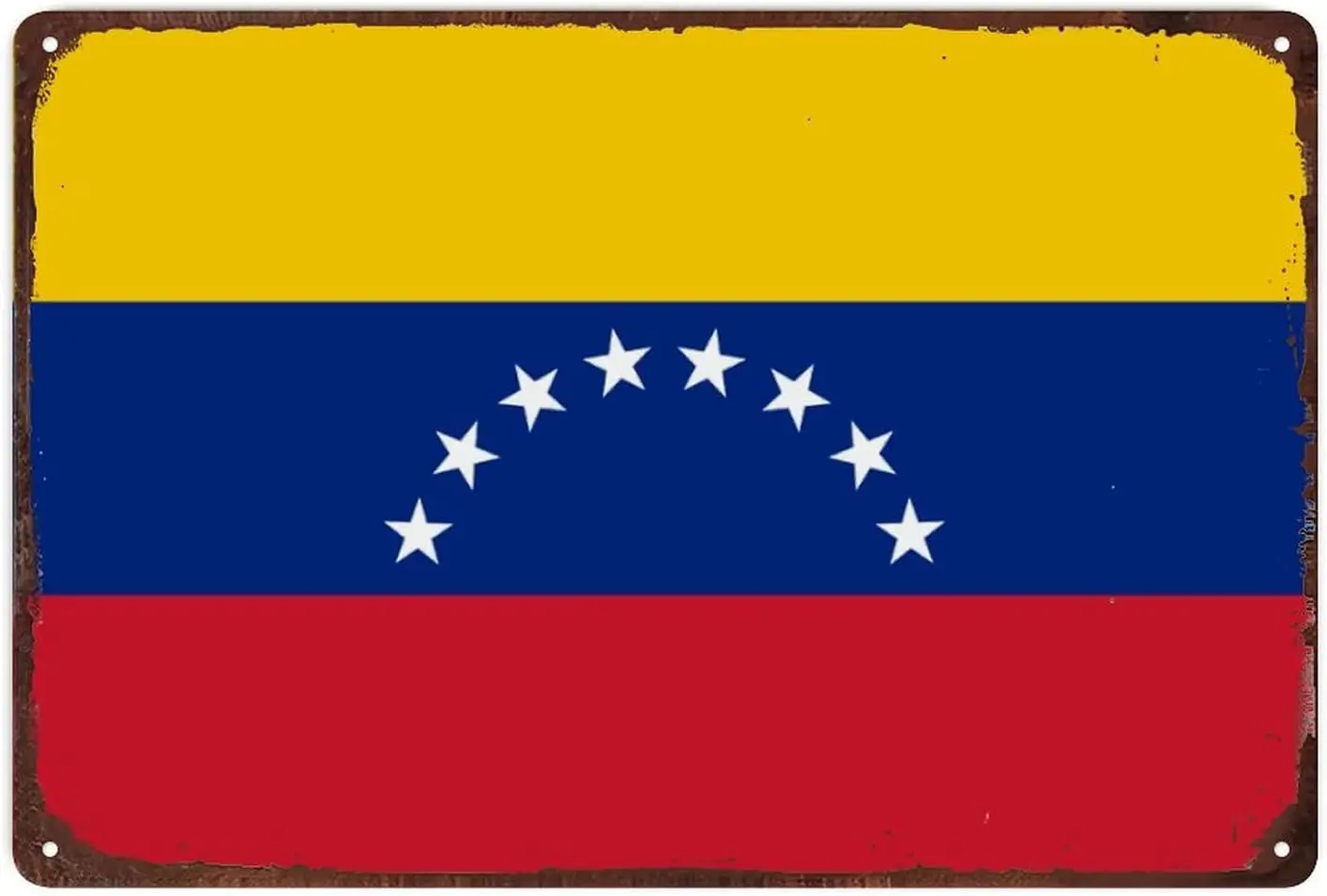 Venezuela Flag Sign Metal Sign for Man Cave Garage, Venezuela Aluminum Tin Sign National Flag Wall Art Vintage Retro Home Decor,