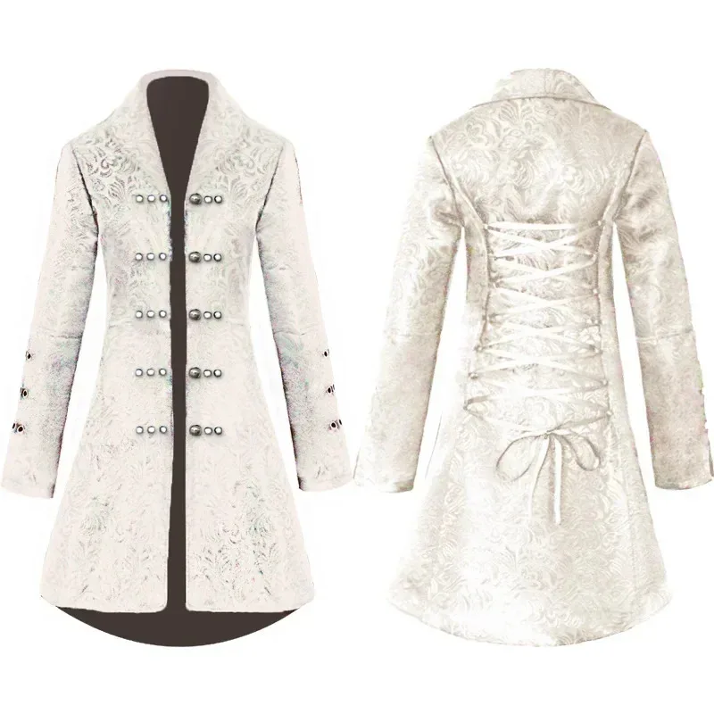 

Medieval Vintage Clothing Women's Jacquard Long Coat