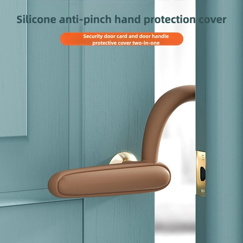 

Anti-Pinch Door Handle Gloves - Children's Door Gap Protection Cover with Silicone Lock Card, Baby Safety Prevention Set