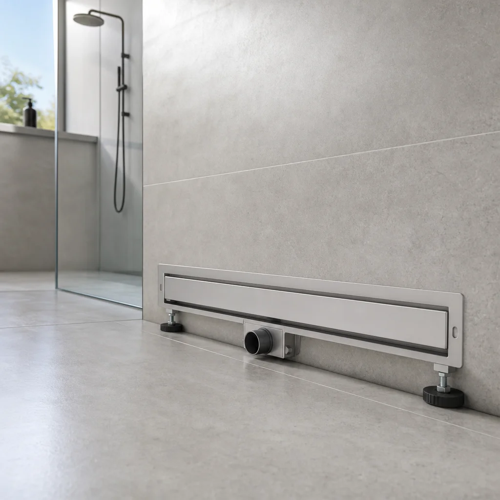 Drain de douche mural argenté 60 cm en acier inoxydable 304
