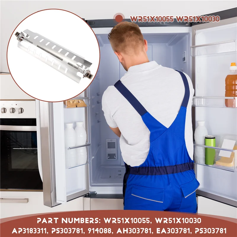 A68M-WR51X10055 سخان تذويب الثلاجة لملحقات الأجهزة المنزلية لثلاجة GE، 4 عبوات