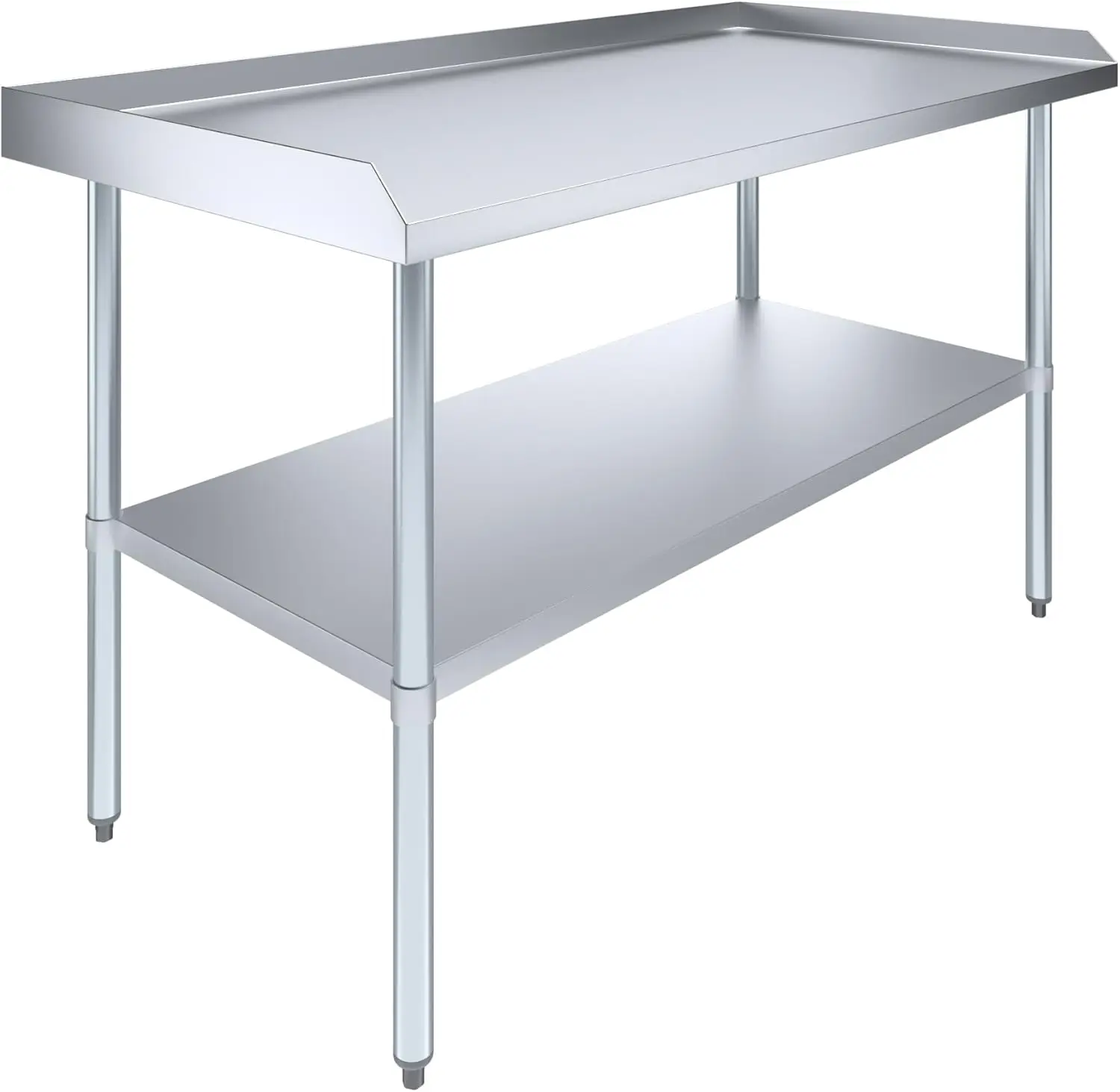 Commercial Work Table with Backsplash and Sidesplashes | NSF (Stainless Steel Table with Sideguards, 60