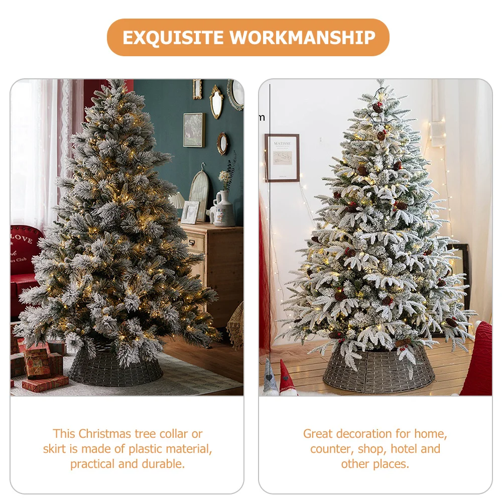 

Christmas Tree Skirt Plastic Decorative Collar for Artificial Trees Indoor Outdoor Home Hotel Garden Bar Decoration Xmas Party