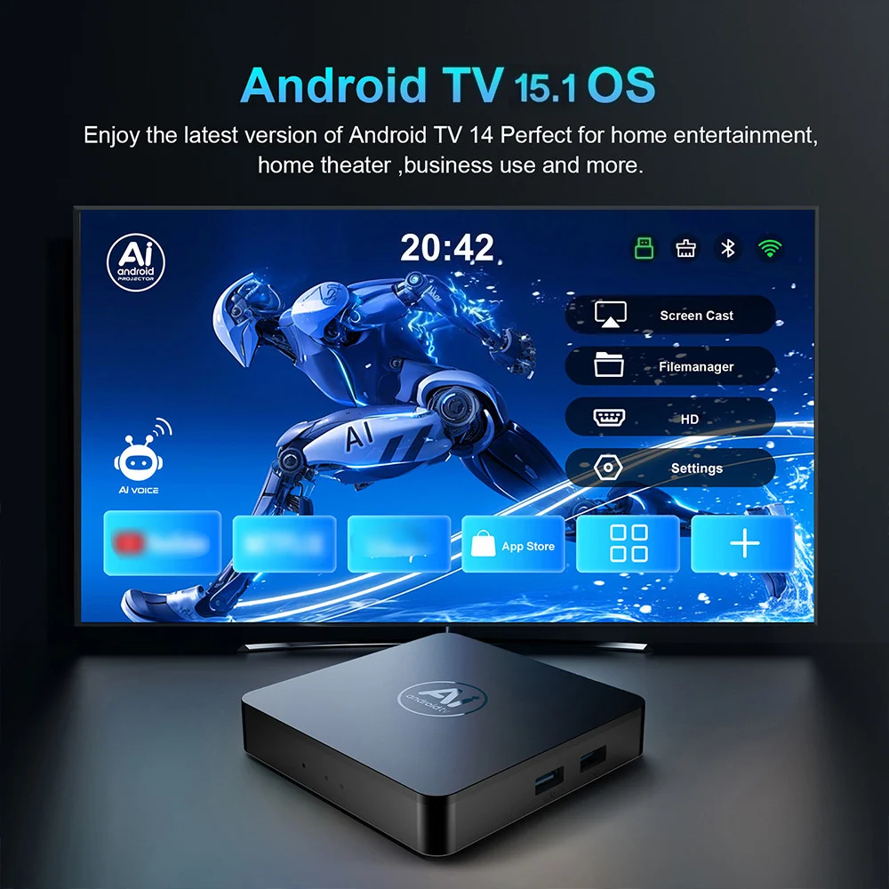 جديد CarPlay AI Box Android 15.1 Smart TV Box Wifi Wireless Android Auto المدمج في Play Store لسيارات YouTube Netflix OEM CarPlay #3