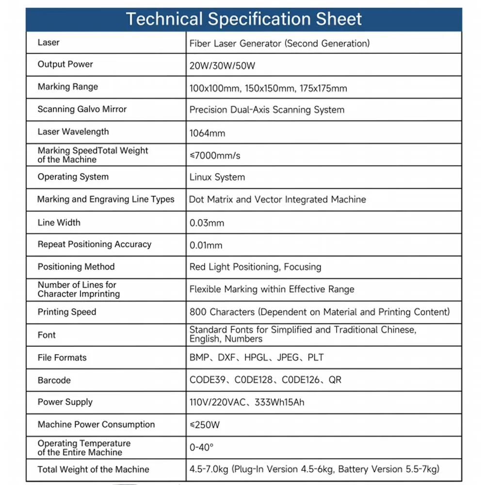 Portable Handheld Fiber Laser marking machine 20W 30W 50W Plug-in type Lithium battery type All metal Engraver Gold Silver