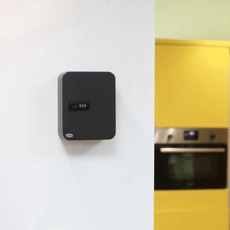 N75R-Combination Key Cabinet 20 Key Hooks Key Box Wall Mounted Locking Key Organizer Key Cabinet Security Lock Box