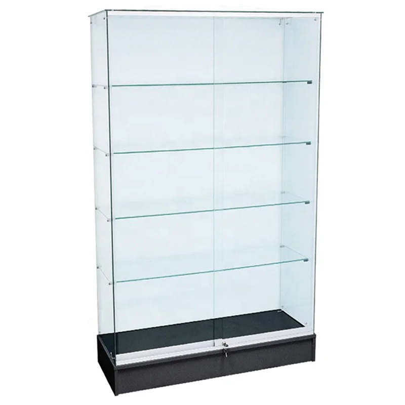 custom.frameless full view wall display glass cabinet for smoke shops