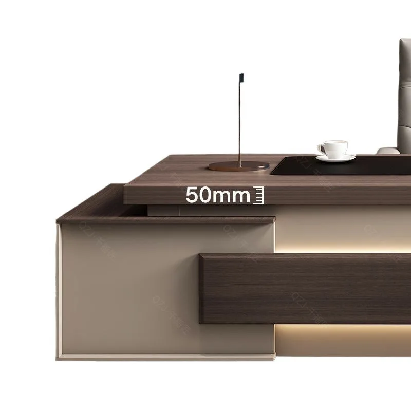 Simple and modern president boss table, light luxury manager table and chair combination