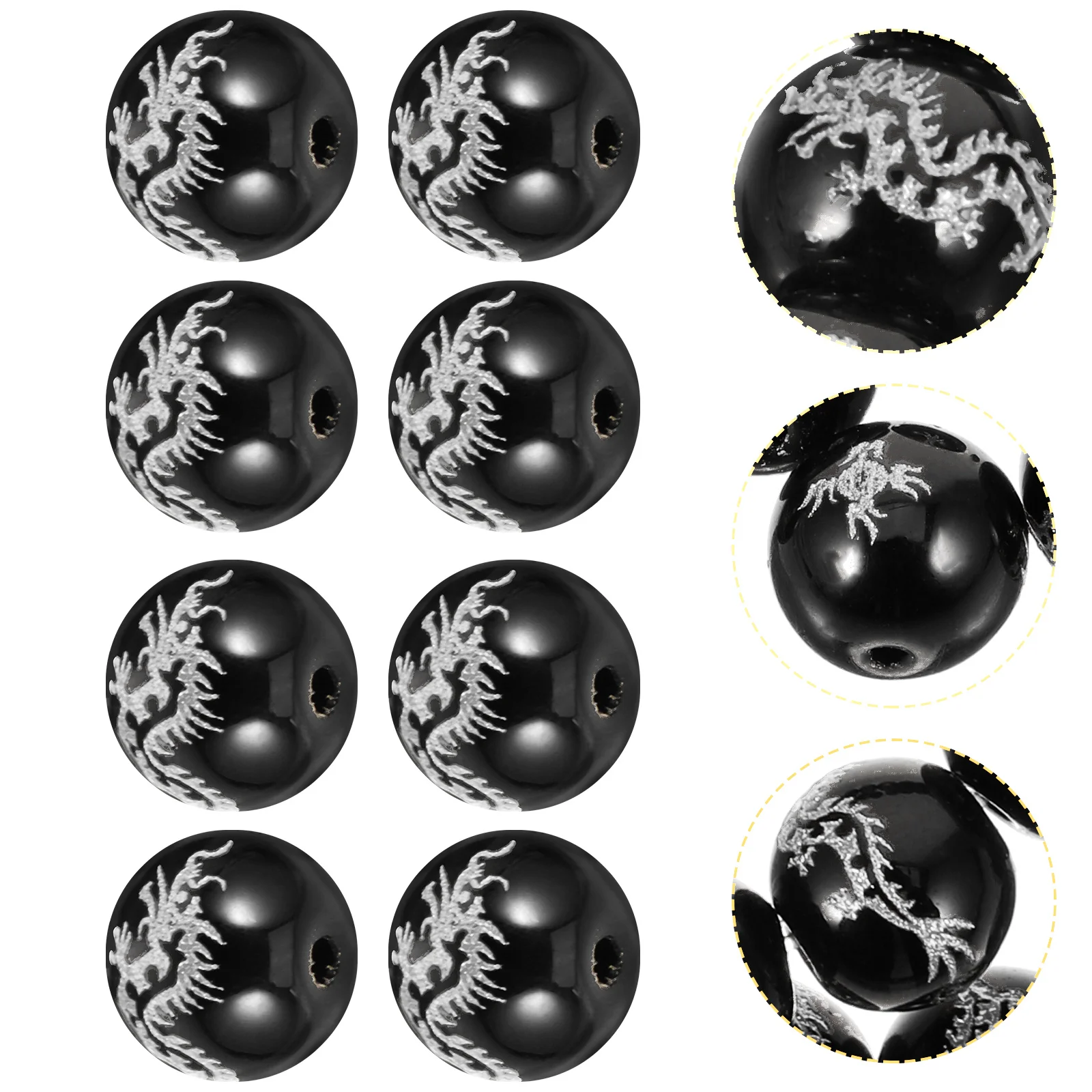 

39Pcs Dragon Agate Beads Carved Spacer Beads for DIY Jewelry Making Handmade Bracelets Craft Supplies Bulk Dragon Bead