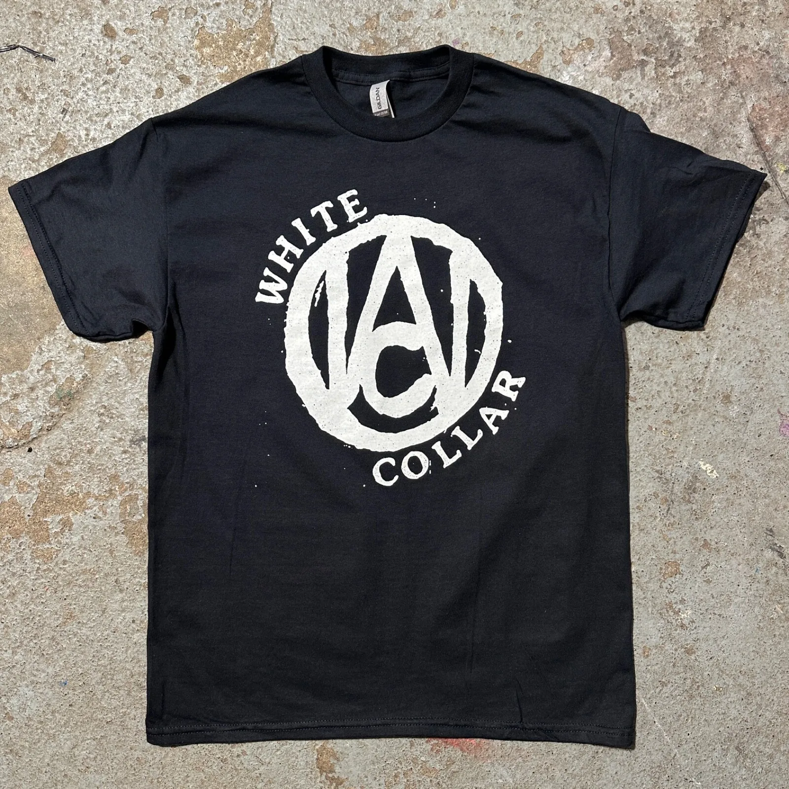 White Collar Shirt S-2X Unisex (Screen Printed)
