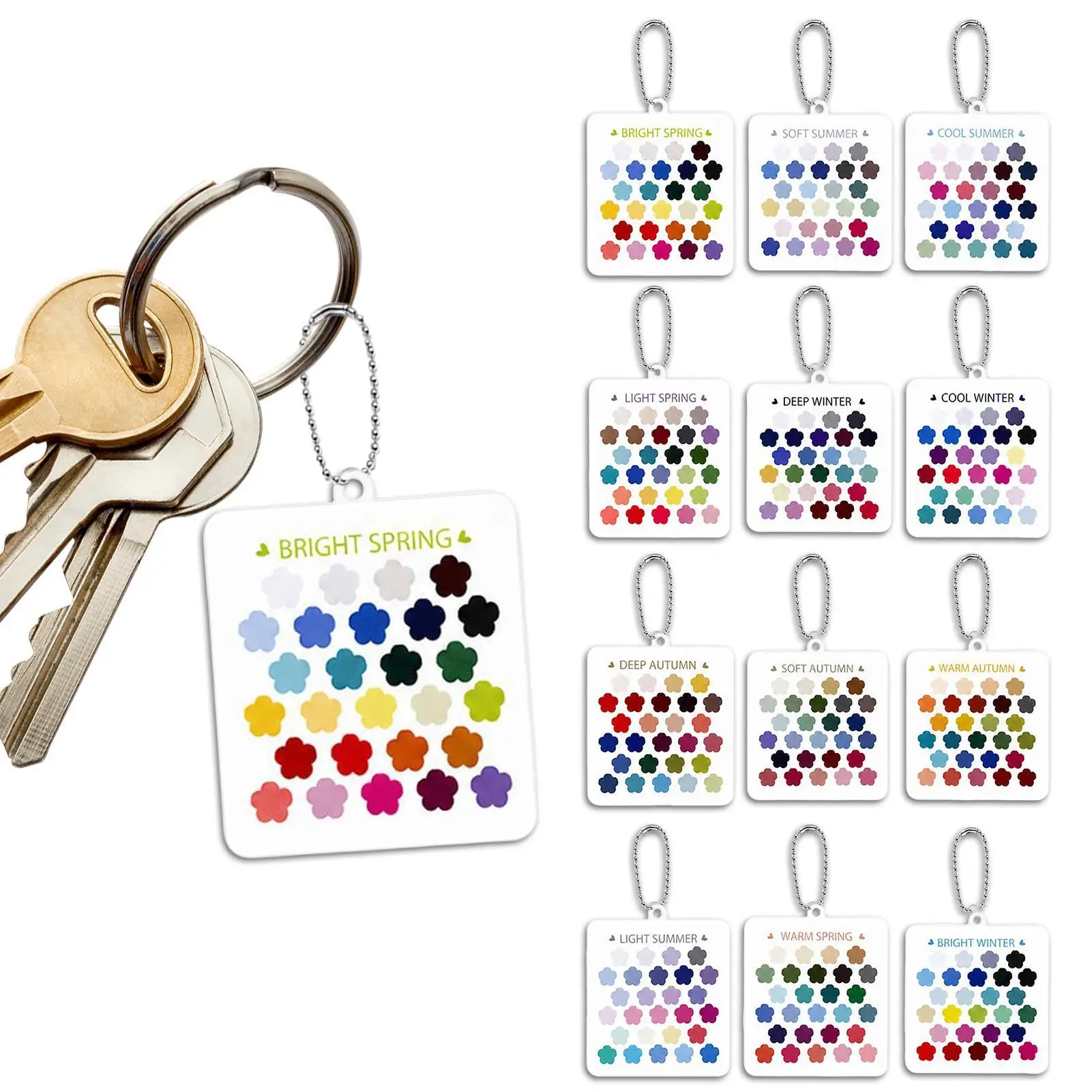 Color Analysis Cards Scratch-Proof Clear Acrylic Matching Guide Soft Summer Color Palette Card for Autumn Winter Seasons Fashion