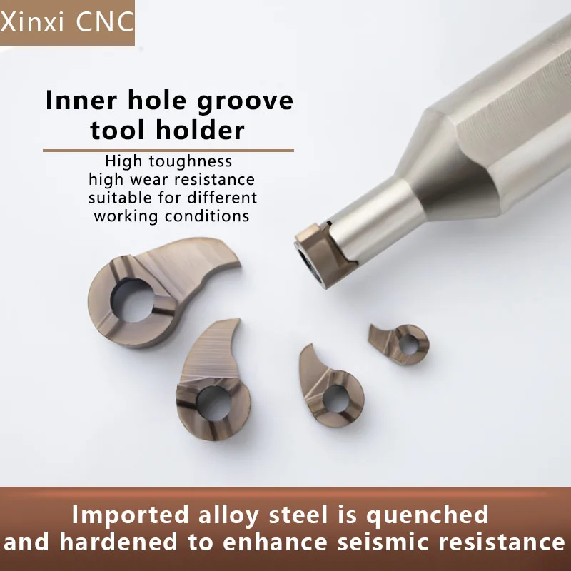 Comma inner hole inner groove blade grooving tool holder MG-H12-10R/15R/20R/25R CNC tool grain arc
