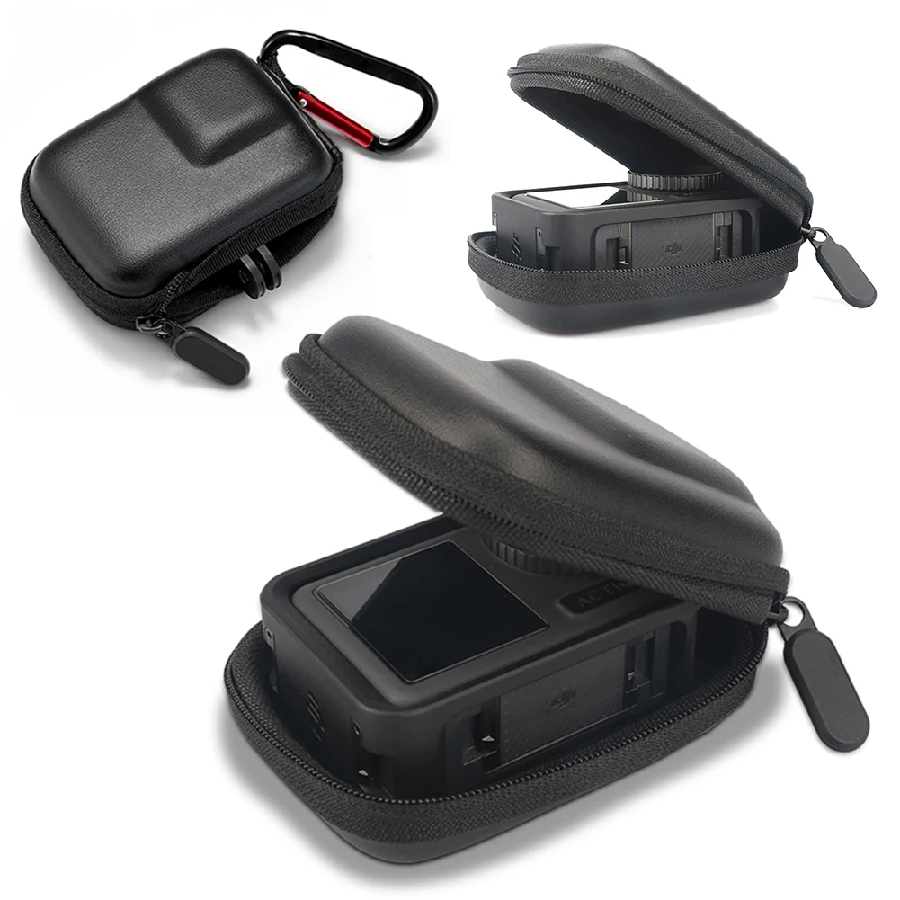 Draagtas voor DJI OSMO Action 5 Pro/4/3 Reistas met dubbele ritssluiting en karabijnhaak Beschermende doos Mini draagtasaccessoire