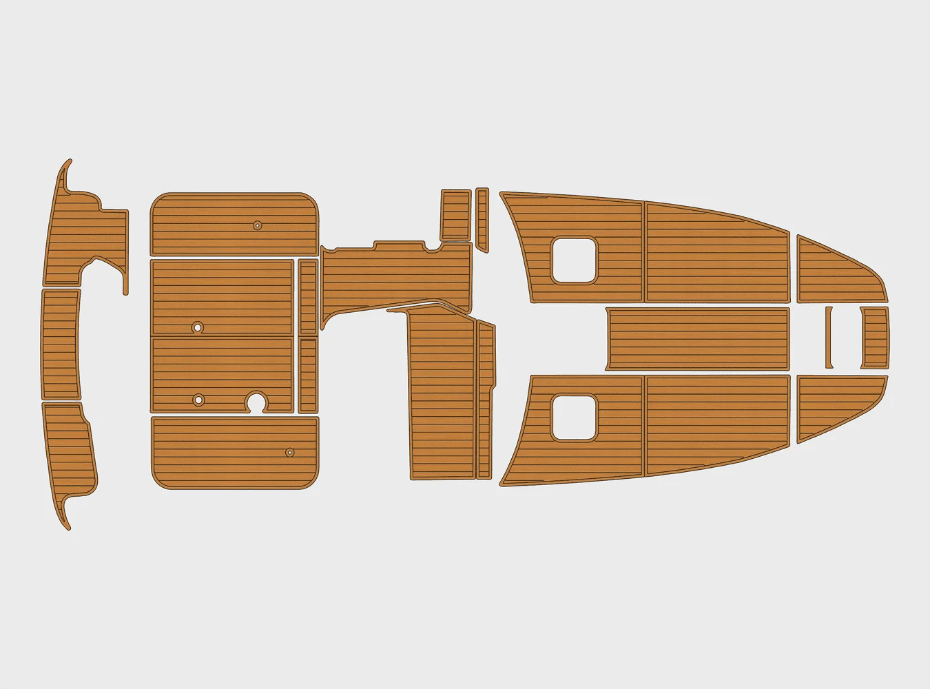 

1994-1999 Sea Ray Sundancer 370 1/4 дюйма, 6 мм, пена EVA, нескользящий морской коврик из тикового дерева, настил из ПВХ, водный ковер, морской пол