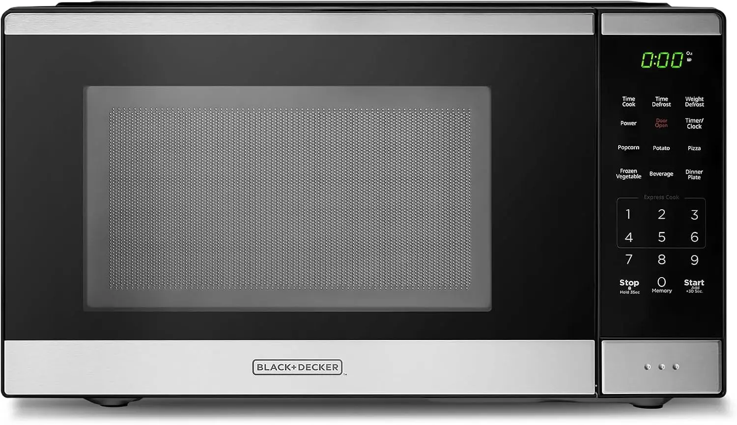 Microwave Oven 0.9 Cu Ft, 6 Auto Menus, Child Lock, Memory Function, 10 Power Levels, Easy One-Touch Start, Digital Panel, 900W