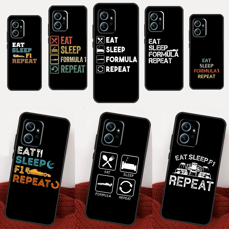 Eat Sleep F1 Repeat Case For Xiaomi Redmi Note 12 11 10 9 8 Pro 10S 11S 12S Cover For Redmi 12 12C 10A 9C 10C