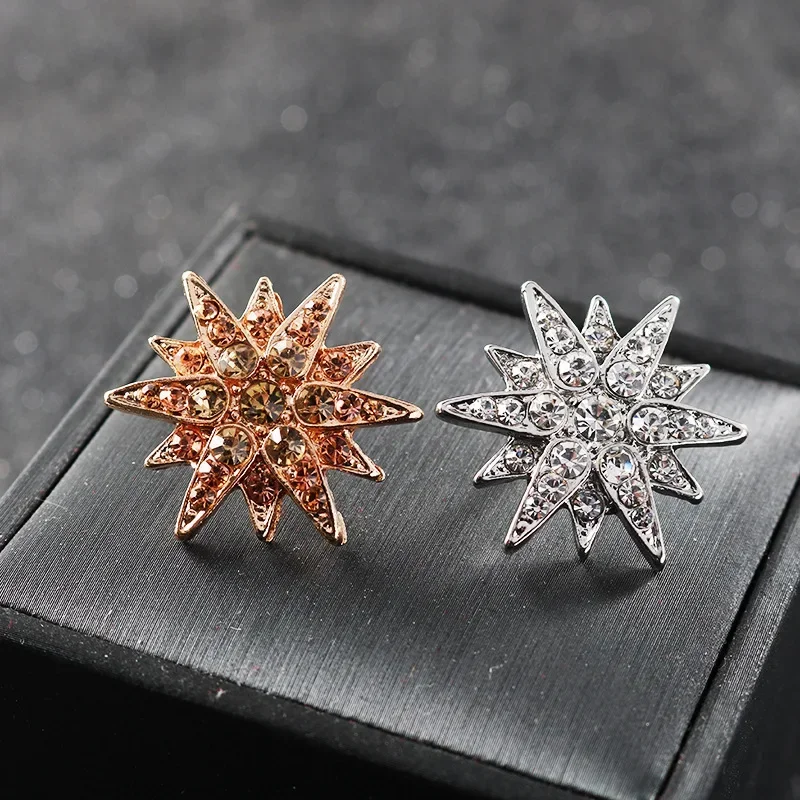 Korean Fashion Cubic Zirconia Star Brooch Pin for Men Lapel Button Suit Corsage Badge Shirt Collar Accessories Jewelry Luxury