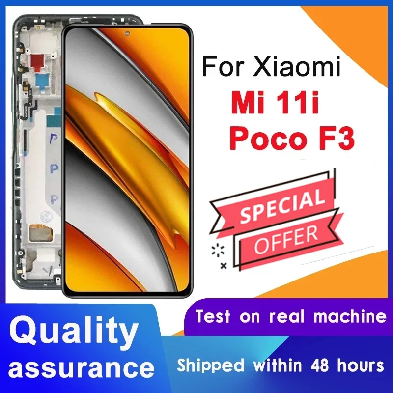 Original 6.67" AMOLED For Xiaomi Poco F3 LCD Display Touch Screen Digitizer Assembly For Mi 11i M2012K11G Replacement Parts