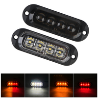 Car Truck Trailer Beacon Lamp LED Side Light Waterproof DC 12V 24V 4LED Warning Light Marker Light