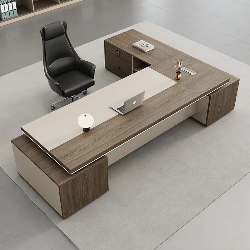 Modern With Drawers Office Desks Corner Wooden Luxury Computer Office Desks Manager Simple Design Furniture Er Arbeitet LLOD