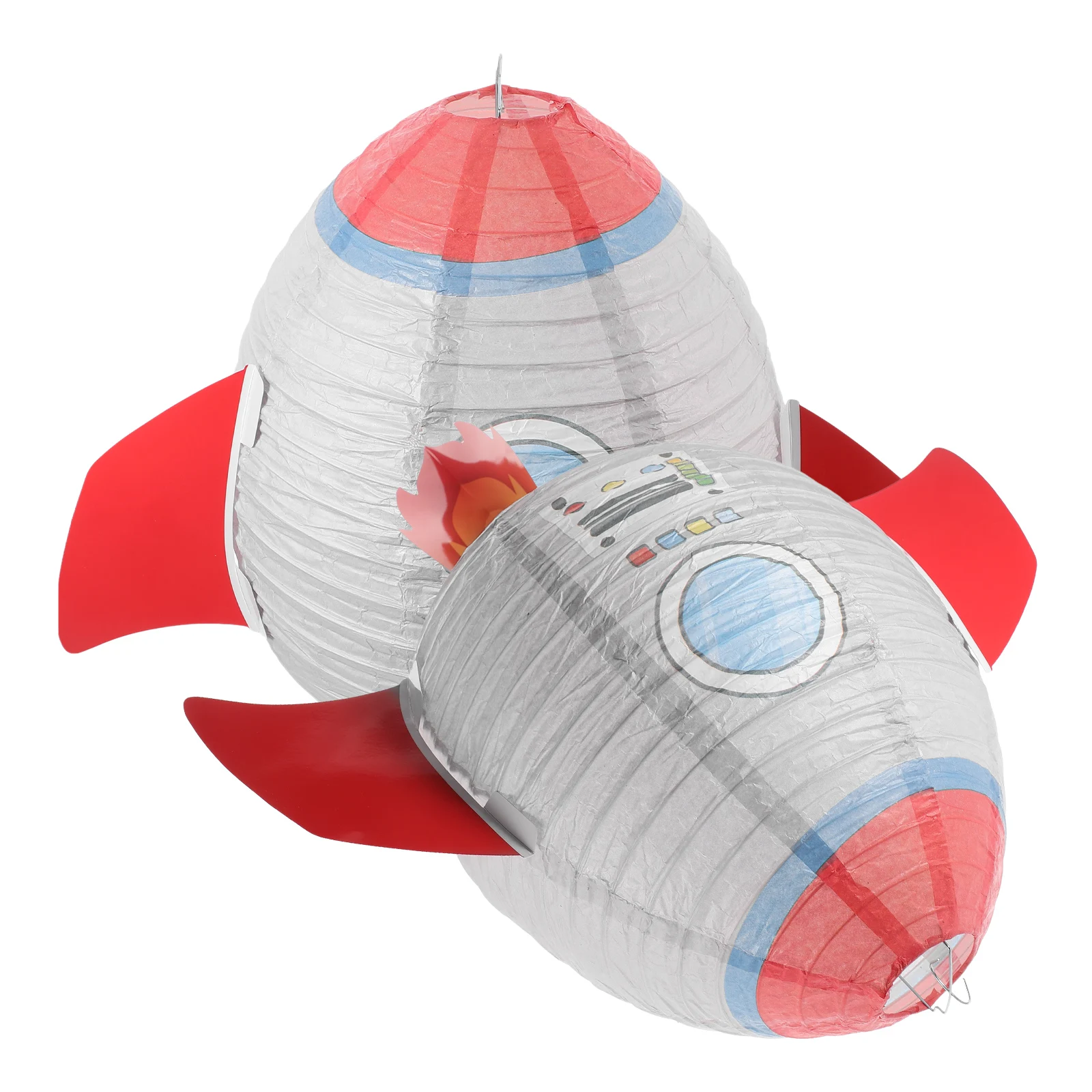 

2Pcs Rocket Shaped Paper Lanterns Space Theme Party Decorations Child Favors Festive Hanging Bright Colors Unique Shape Storage
