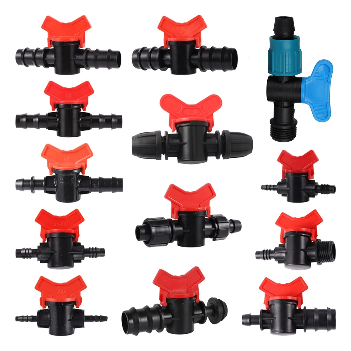 

1/4'' 3/8'' 1/2'' 5/8'' 3/4'' Pipe Valve Water Controller Bypass Valve Garden Faucet Connector Drip Irrigation System Fittings