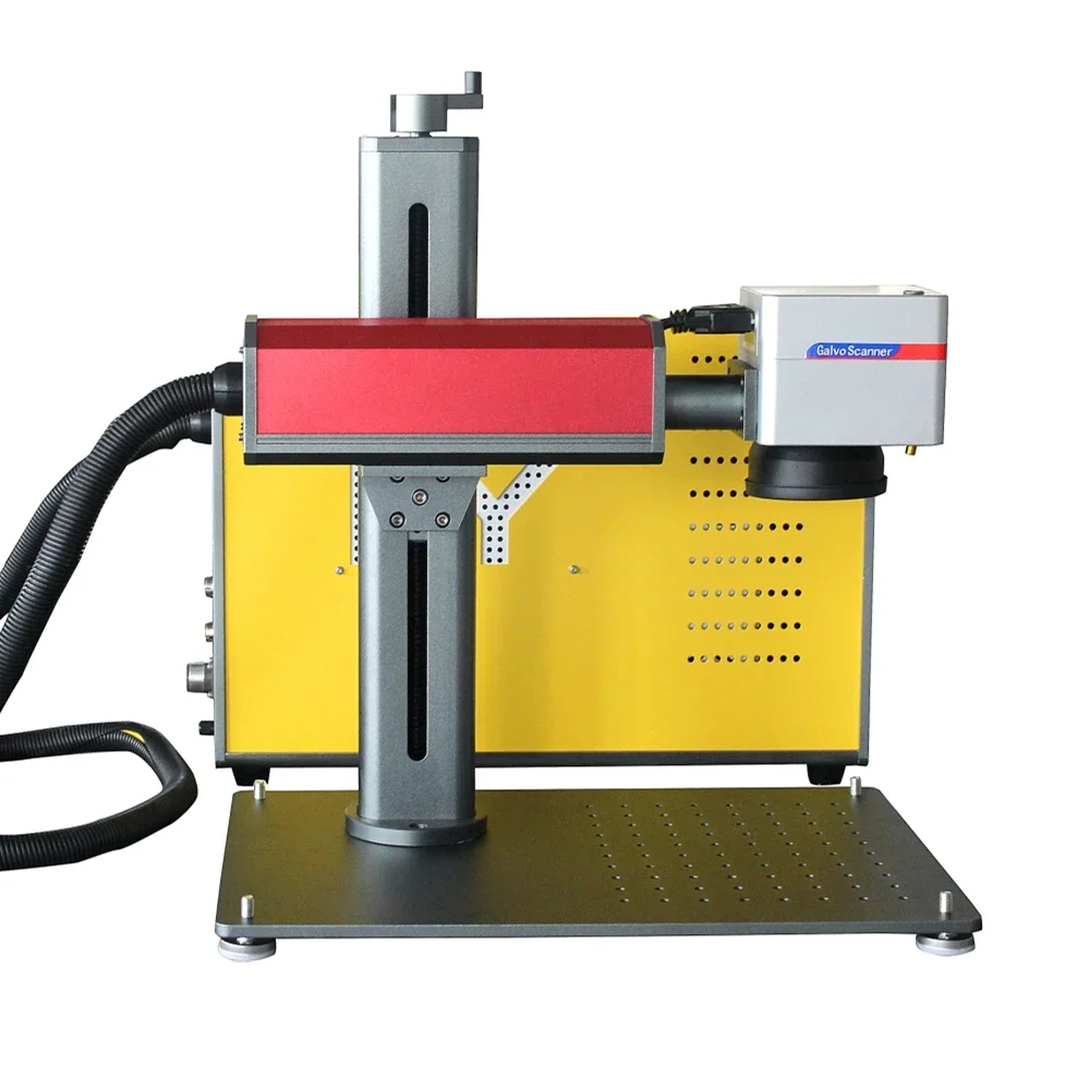 60W JPT M7 MOPA Fiber Laser Marking Machine Split Type 100W Raycus Steel Iron Gold Engraving with Double Red Light Laser Head