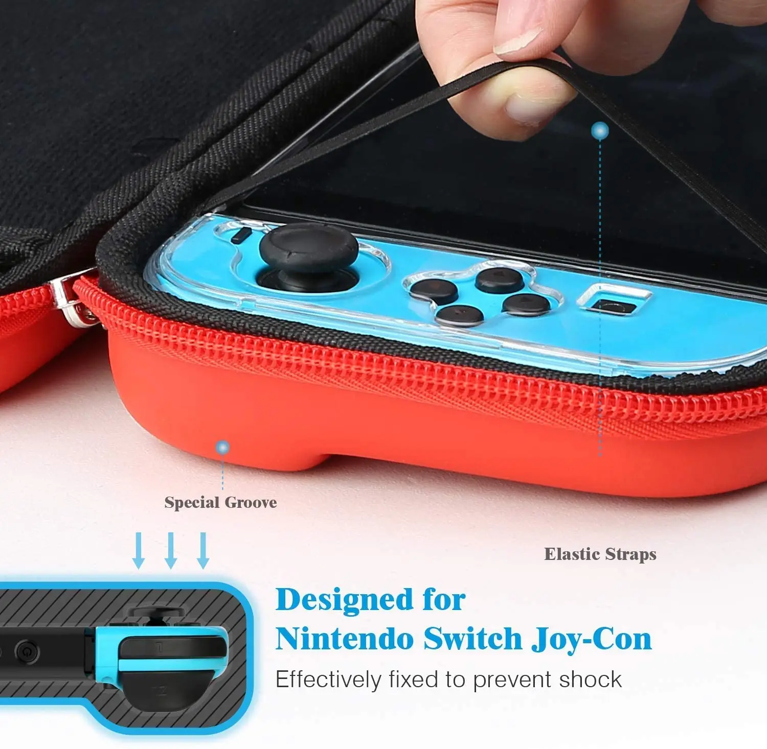 Mooroer Switch Carrying Bag for Nintendo Switch Case with  9 in 1 Nintendo Switch Accessories Kit and 6 Pcs Thumb Grip