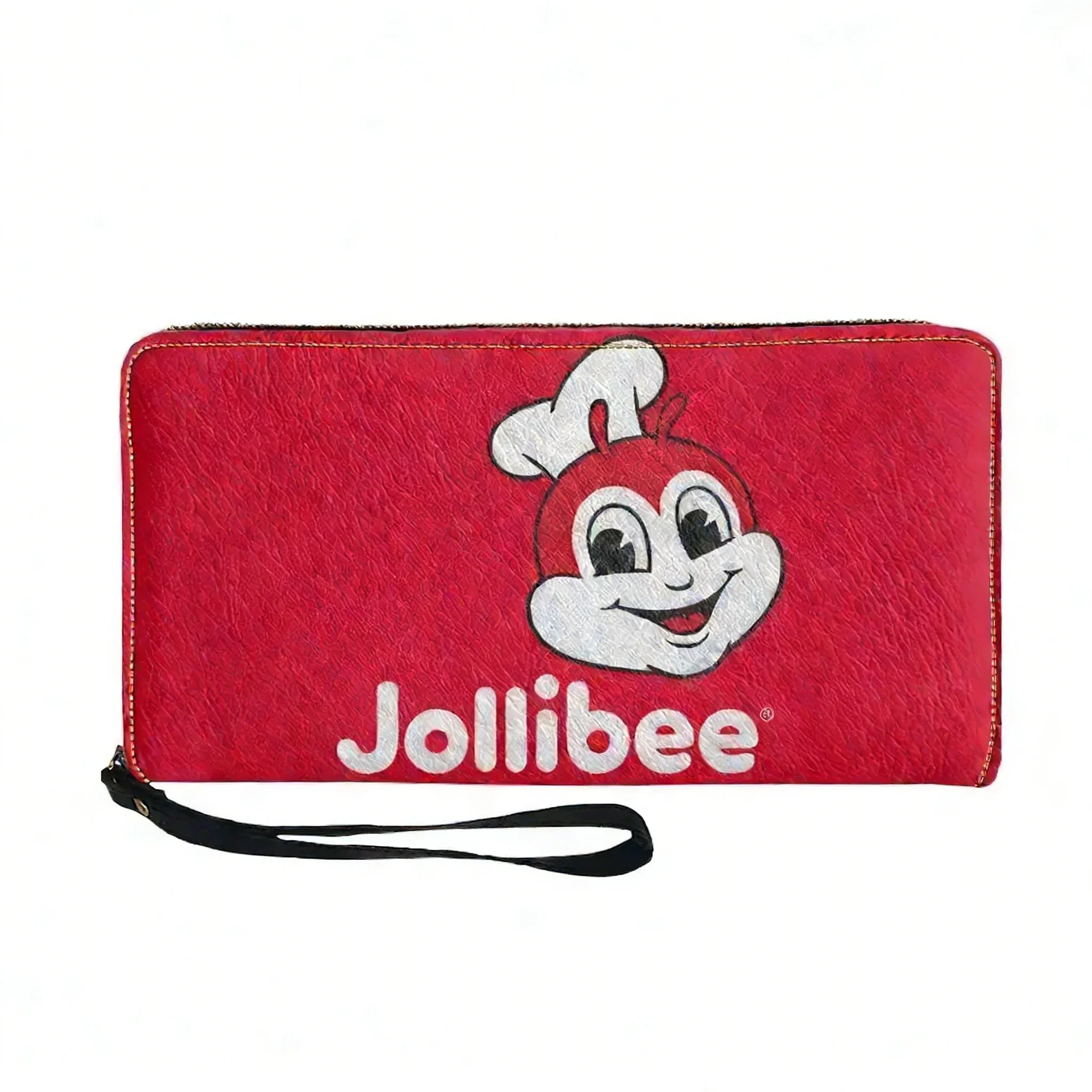 

J-Jollibee Philippine Fast Food Custom Purse Mens Womens Teenagers Zipper Long Wallets Double Print Portable Wallet Gift Bag
