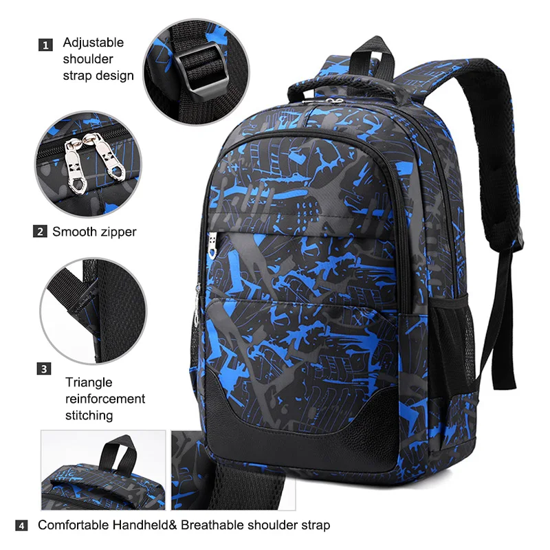 3PCS School Backpack For Teens Boys Girls School Students Schoolbag Outdoor Travel Bag Laptop Backpack for Both Men and Women