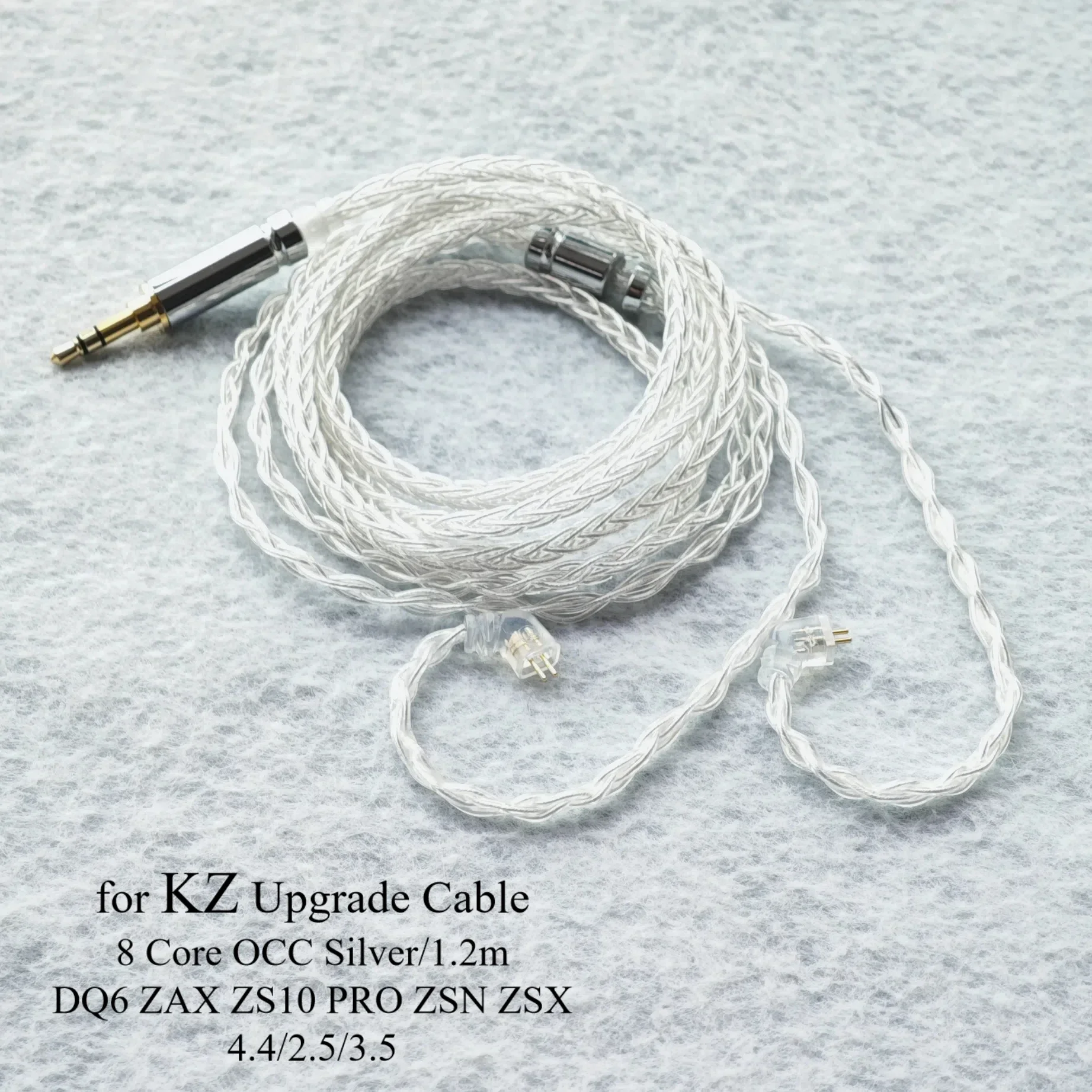 

KZ-Silver Plated Upgrade Cable for Earphones, 8 Core, 784 Cores, KZ Cable, DQ6, ZAX, ZS10 PRO, ZSN, ZSX, 2.5mm, 3.5mm, 4.4mm