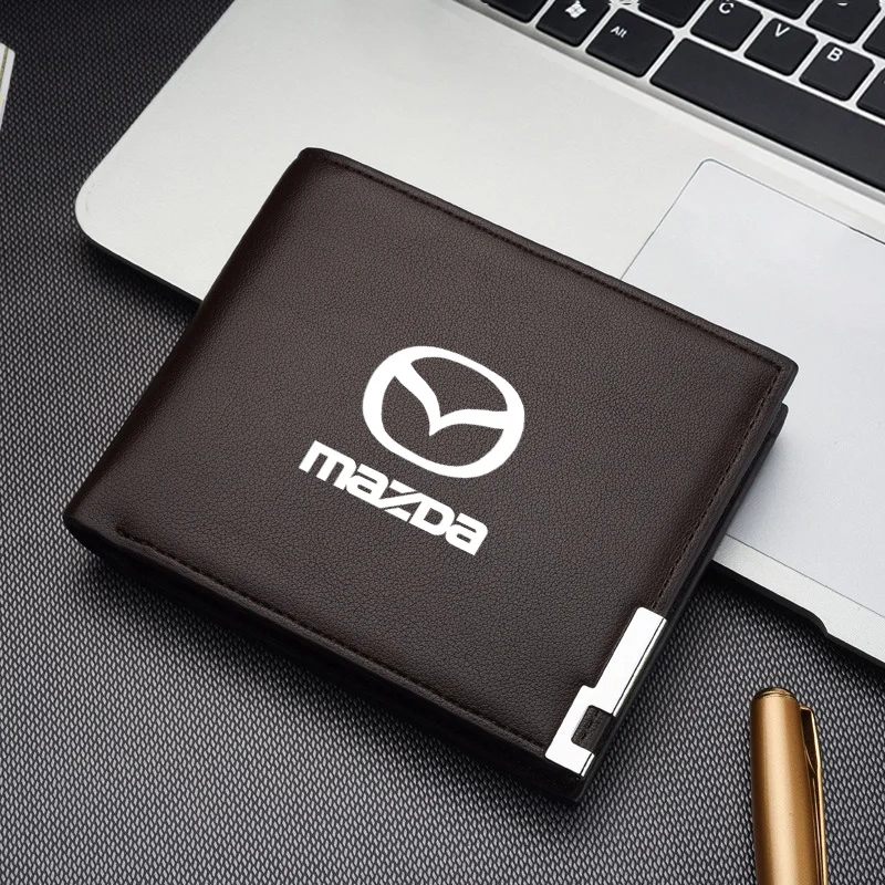 1pcs Car Logo Wallet Men Leather Driver Licence Holder Key Card Bag For Mazda 2 3 6 BM GJ CX-5 CX5 KE KF CX-3 CX7 CX-8 Style