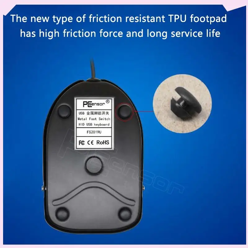 

B24B Pcsensor FS2019U Foot Switch, Wear-Resistant And Durable USB Foot Controller Suitable For Game Control And Instrument Contr