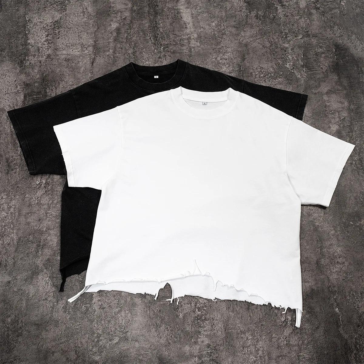 High Quality Cotton Vintage Boxy T Shirt For Men Distressed Streetwear Retro Casual Short Sleeve Tops Tee