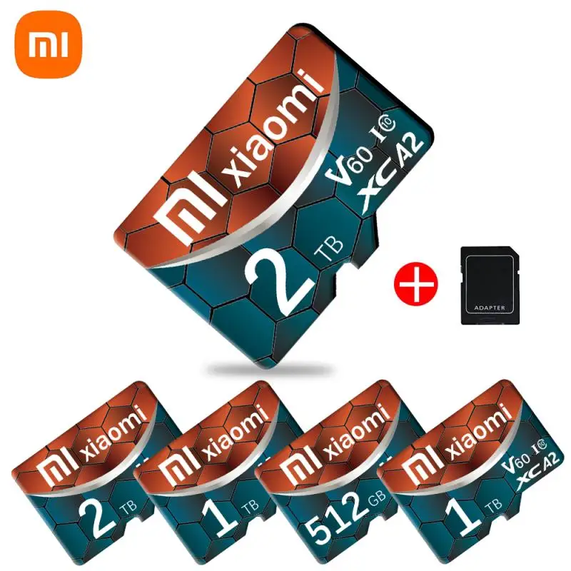 Xiaomi 2TB SD-карта памяти 1TB Class 10 Micro TF/SD-карта 512 ГБ Высокоскоростная карта A2 U3 Flash TF V30 Flash SD-карта для камеры 4K