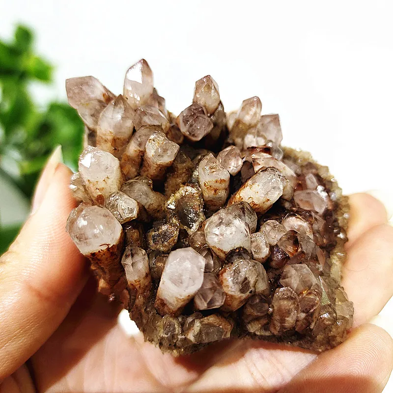 Natural Crystal Cluster Stone L Mineral Specimen Home Decoration Spirit Quartz Wrapped Silver Mountain Magic And Powerful Healin