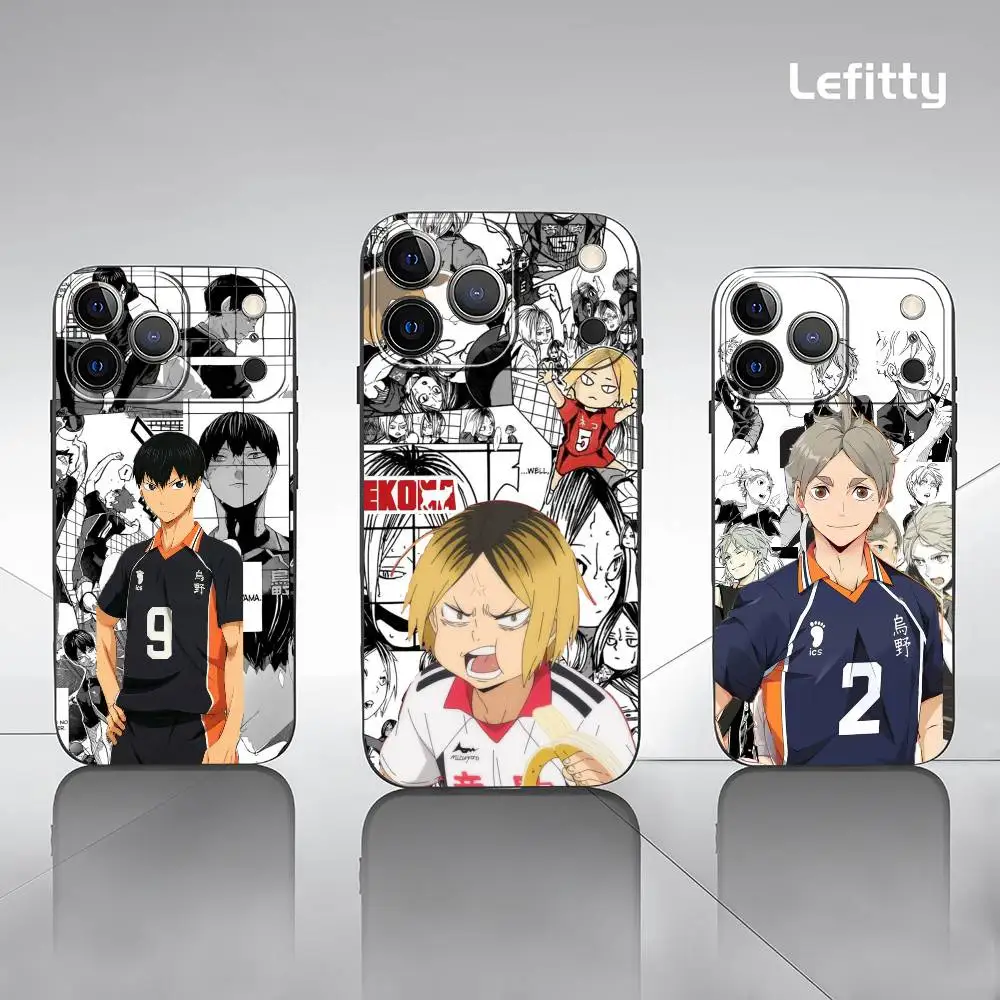 Casing HP Anime Haikyuu Shoyo Hinata untuk iPhone 17 16 15 14 13 12 11 Pro Xs Max Mini XR X Plus Hitam Doff Lembut Funda