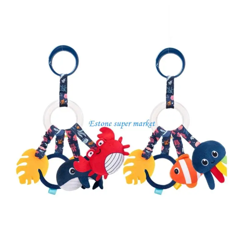 090B mignon berceau en forme baleine autour du jouet suspendu hochet Stimulation sensorielle