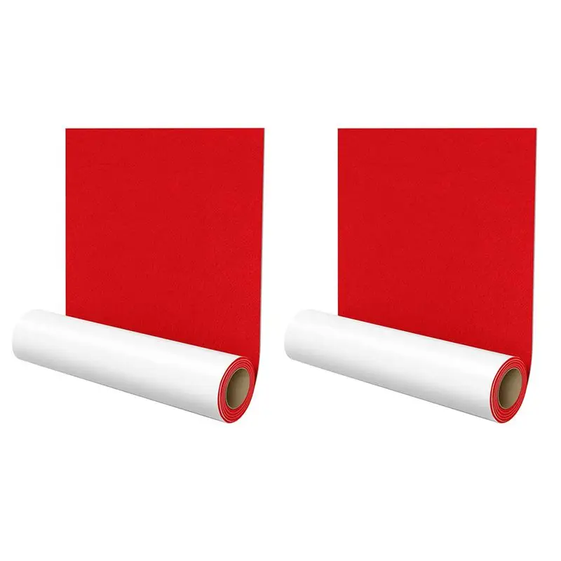 ABJI-2X Self-Adhesive Felt Gliders,40 X 150 Cm,Self-Adhesive Felt Pads, Multi-Purpose Adhesive Mat Tape Red
