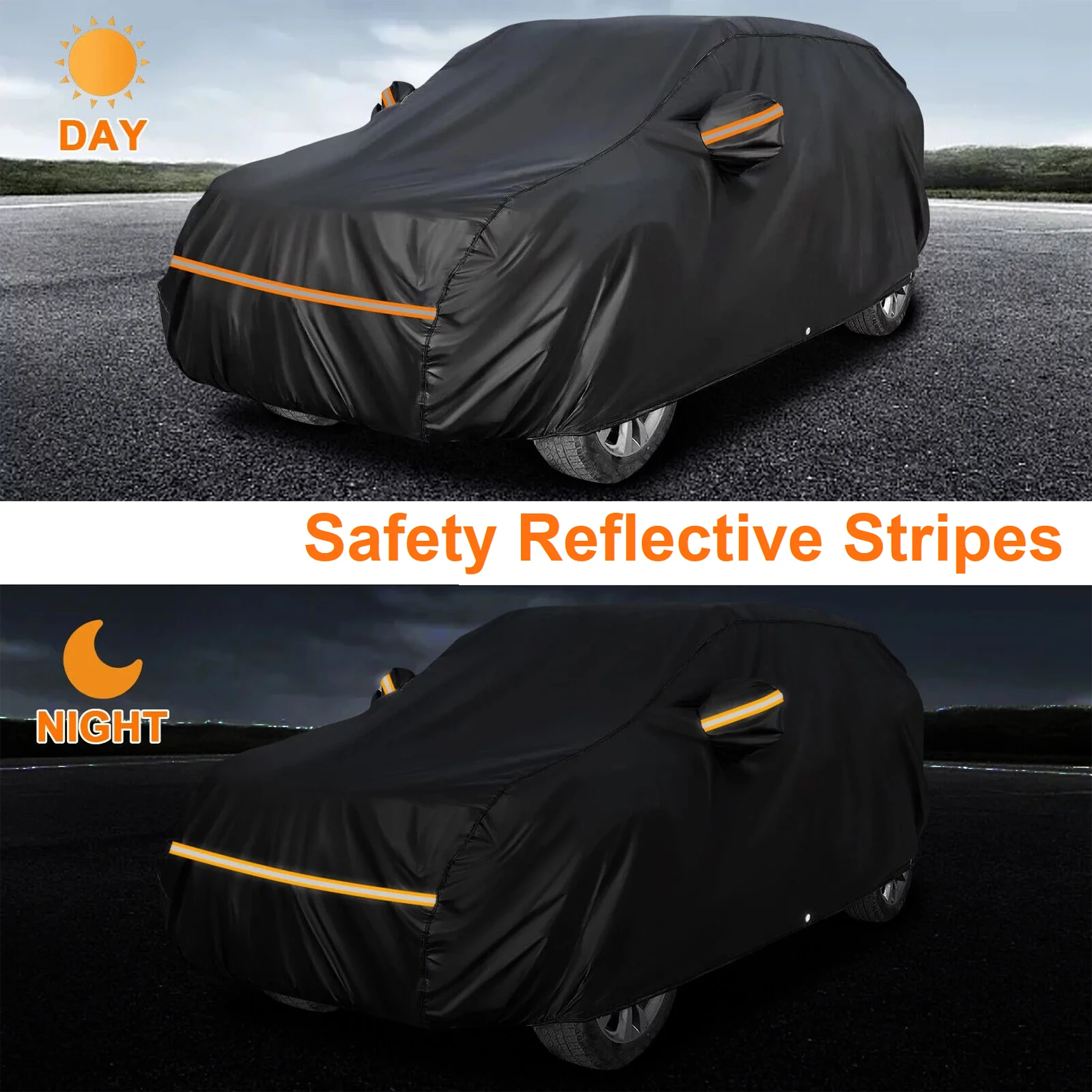 

Car Cover Rain Sun Protection Outdoor Waterproof UV Snow Dust Resistant Black 210T For Toyota Highlander 2007-2025