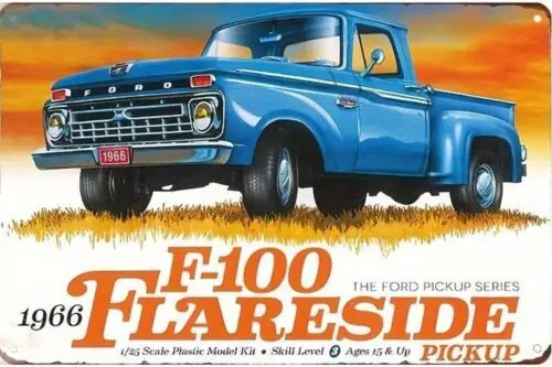 1966 F 100 Flareside Pickup Ford Tin Sign 8 x 12 ALL metal