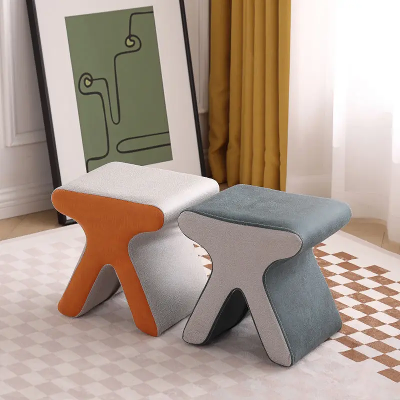 

Creative Technology Cloth Stool Nordic Light Luxury Dressing Room Small Stool for The Entrance Living Room