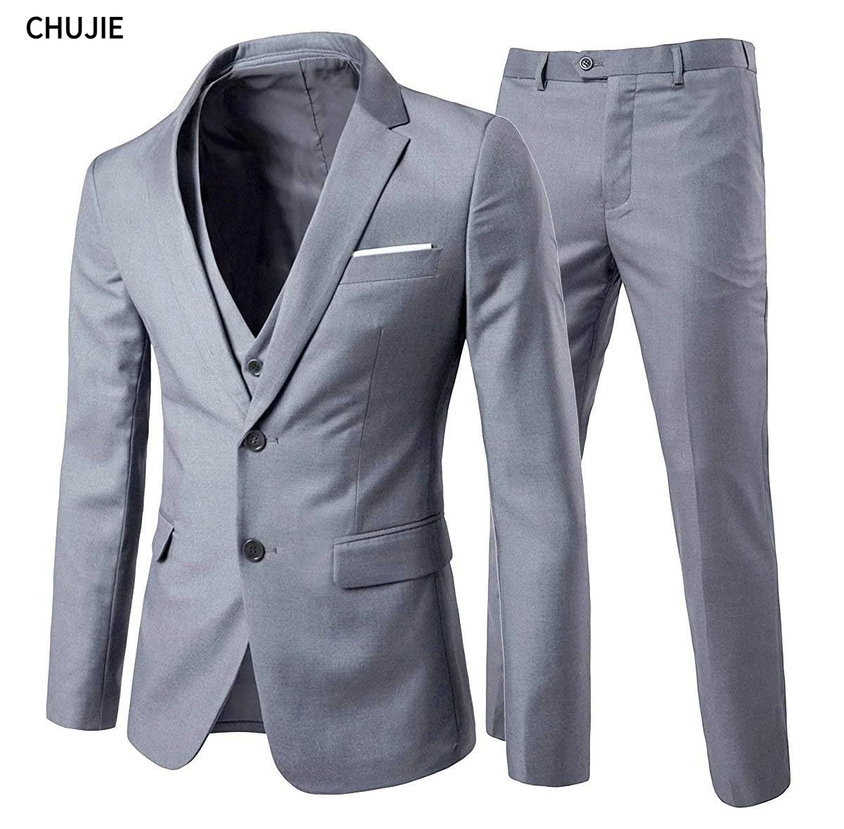 Men Suits For Wedding Elegant 3 Pieces 2 Set Jackets Vest Pants Luxury Blazers Outfit Latest Classic Full 2024 Formal Costume