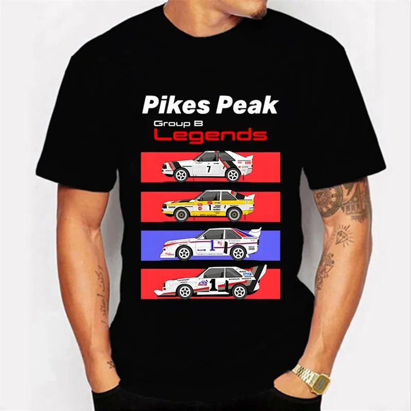 Pikes Peak Group B Legends Rally Cars Camisetas Funny Tee T-Shirts Fashion Summer Men T Shirt Black Tops Tees Hip Hop Streetwear