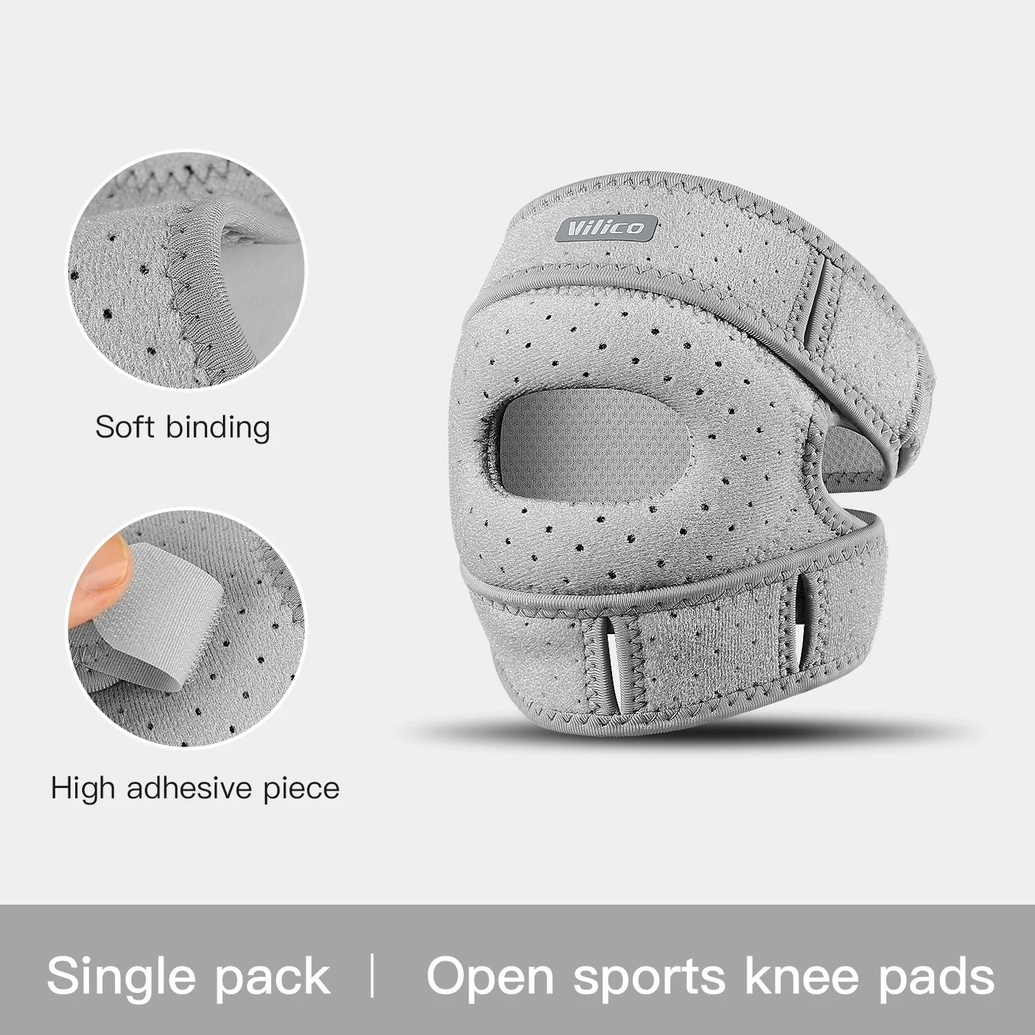 1PC Pressurized Knee Wrap Sleeve Support Bandage Pad Elastic Braces Knee Hole Kneepad Safety Basketball Tennis Cycling