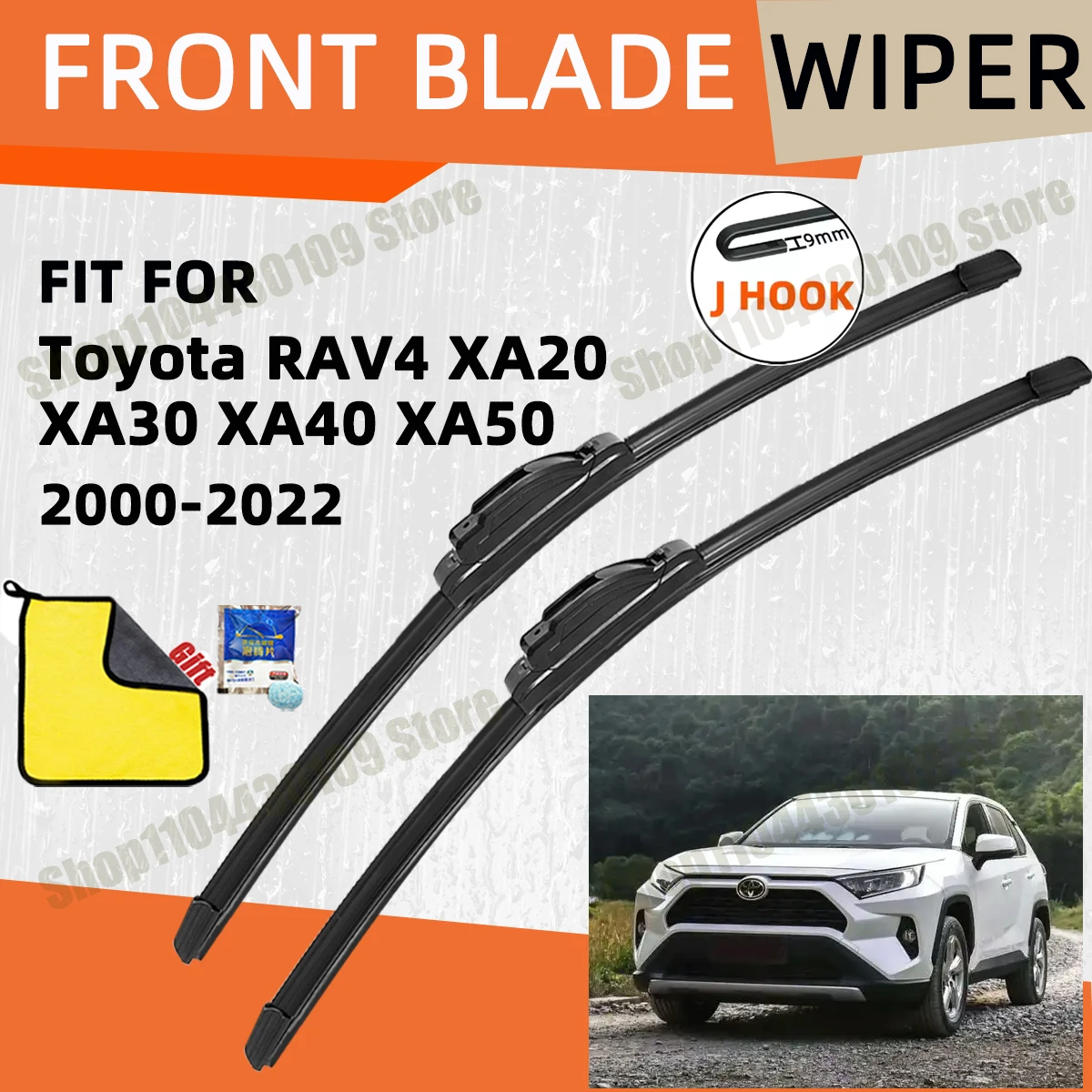 

Double Rubber Car Wipers for Toyota RAV4 XA20 XA30 XA40 XA50 Wiper Blades Brushes Auto Windscreen Window Accessories